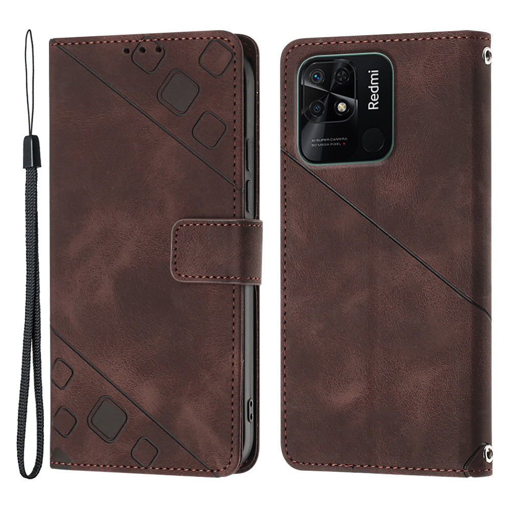 For Xiaomi Redmi 10C 4G Redmi 10 (India) 4G PT005 YB Imprinting Series-6 Cell Phone Case Stand Wallet Skin Touch Leather Phone Cover For Xiaomi Redmi 10C 4G Redmi 10 (India) 4G PT005 YB Imprinting Series-6 Cell Phone Case Stand Wallet Skin Touch Leather Phone Cover